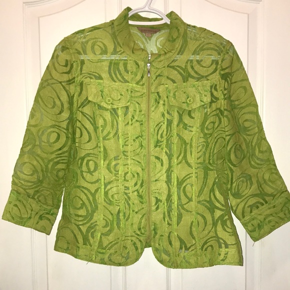 🧵 Green Sheer Blazer - Picture 1 of 4